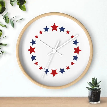 Uniquely You Wall Clock, Red and Blue Stars Print