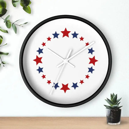 Uniquely You Wall Clock, Red and Blue Stars Print