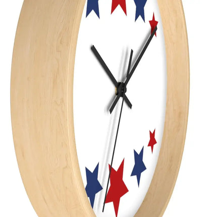 Uniquely You Wall Clock, Red and Blue Stars Print
