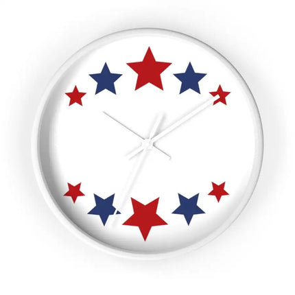 Uniquely You Wall Clock, Red and Blue Stars Print