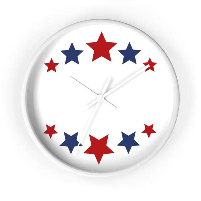 Uniquely You Wall Clock, Red and Blue Stars Print