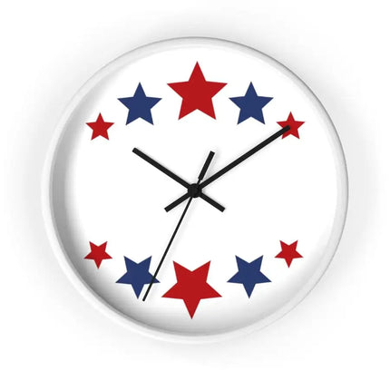 Uniquely You Wall Clock, Red and Blue Stars Print