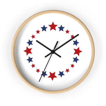 Uniquely You Wall Clock, Red and Blue Stars Print