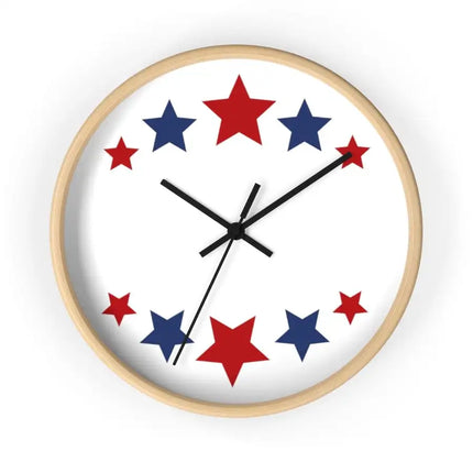 Uniquely You Wall Clock, Red and Blue Stars Print