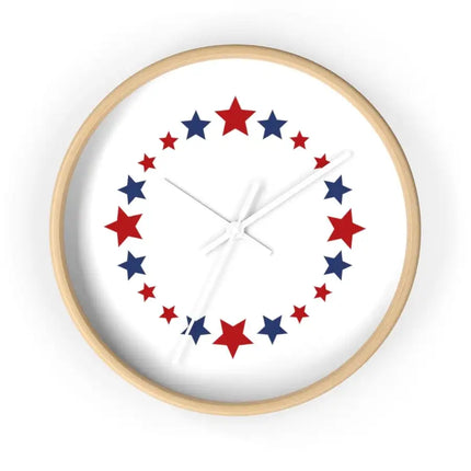 Uniquely You Wall Clock, Red and Blue Stars Print