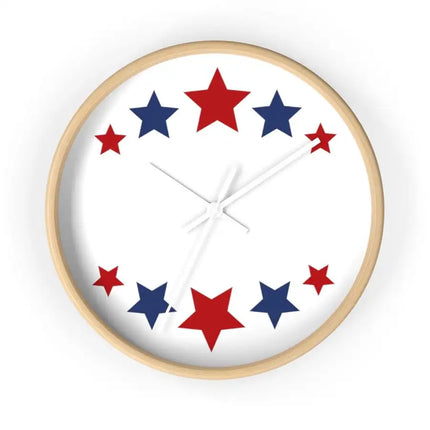 Uniquely You Wall Clock, Red and Blue Stars Print