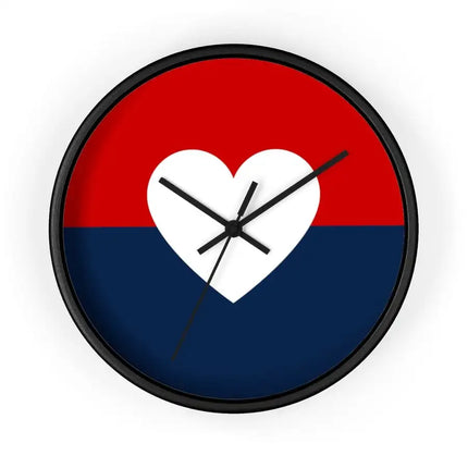 Uniquely You Wall Clock, Red Blue White Heart Print