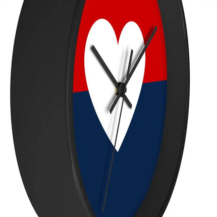 Uniquely You Wall Clock, Red Blue White Heart Print