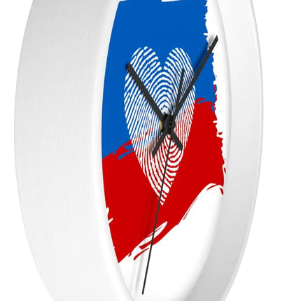 Uniquely You Wall Clock, Red Blue White Heart Print