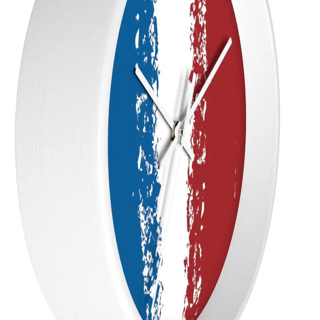 Uniquely You Wall Clock, Red White Blue Print