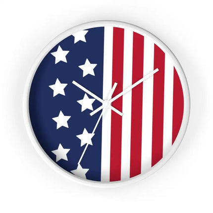 Uniquely You Wall Clock, Stars and Stripes Red White Blue Print