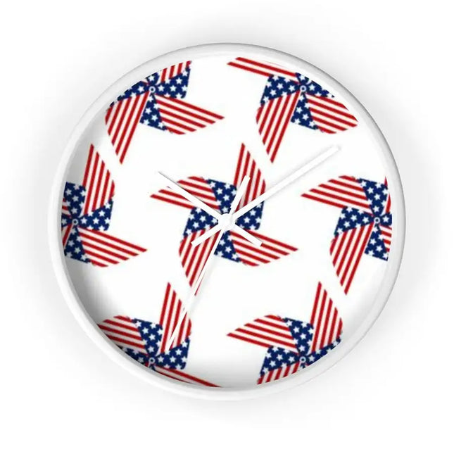 Uniquely You Wall Clock, Stars and Stripes Red White Blue Print