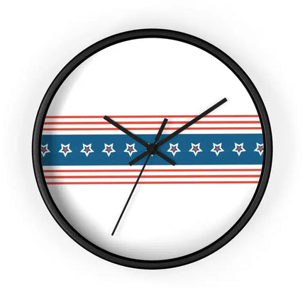 Uniquely You Wall Clock, Stars and Stripes Red White Blue Print
