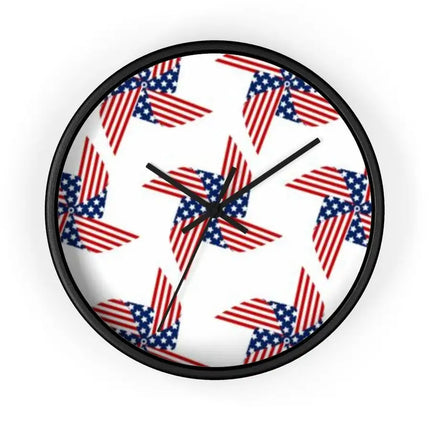 Uniquely You Wall Clock, Stars and Stripes Red White Blue Print