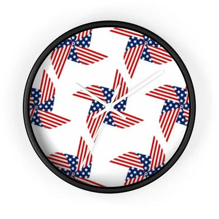 Uniquely You Wall Clock, Stars and Stripes Red White Blue Print