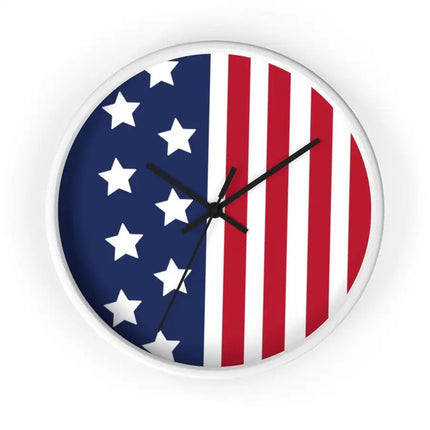 Uniquely You Wall Clock, Stars and Stripes Red White Blue Print