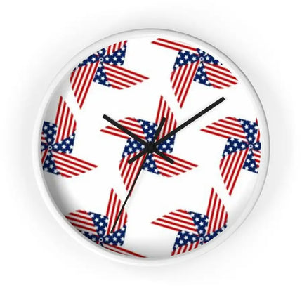 Uniquely You Wall Clock, Stars and Stripes Red White Blue Print