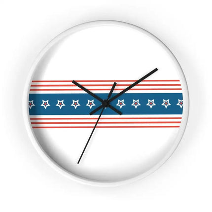 Uniquely You Wall Clock, Stars and Stripes Red White Blue Print