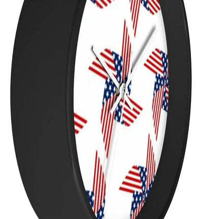 Uniquely You Wall Clock, Stars and Stripes Red White Blue Print