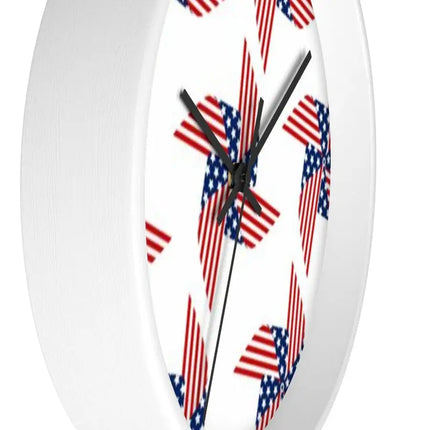 Uniquely You Wall Clock, Stars and Stripes Red White Blue Print