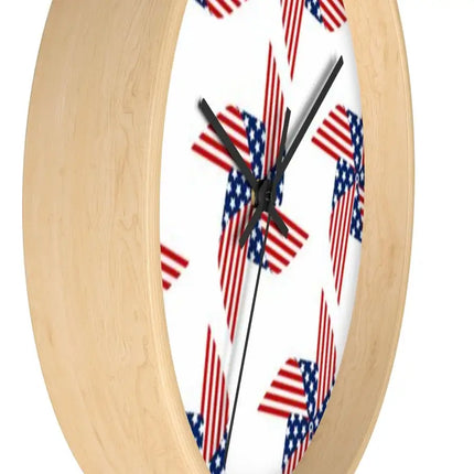 Uniquely You Wall Clock, Stars and Stripes Red White Blue Print