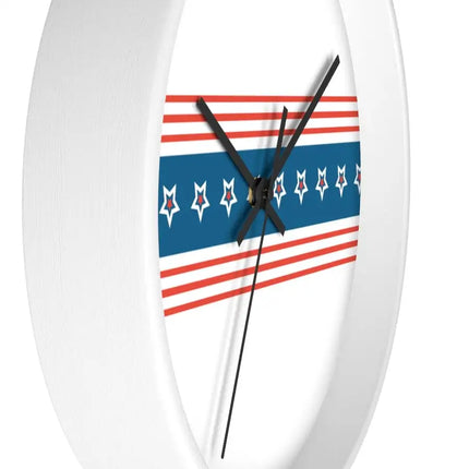 Uniquely You Wall Clock, Stars and Stripes Red White Blue Print