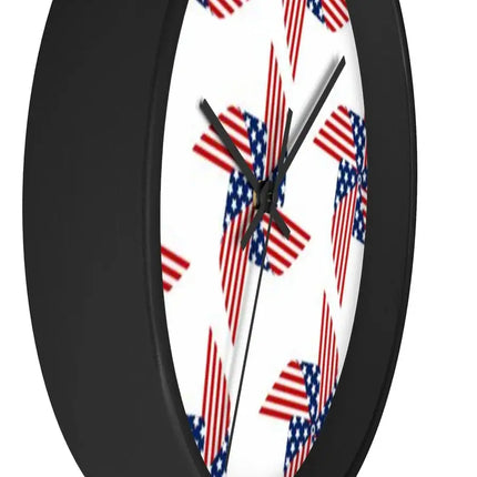 Uniquely You Wall Clock, Stars and Stripes Red White Blue Print
