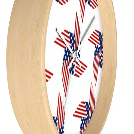 Uniquely You Wall Clock, Stars and Stripes Red White Blue Print
