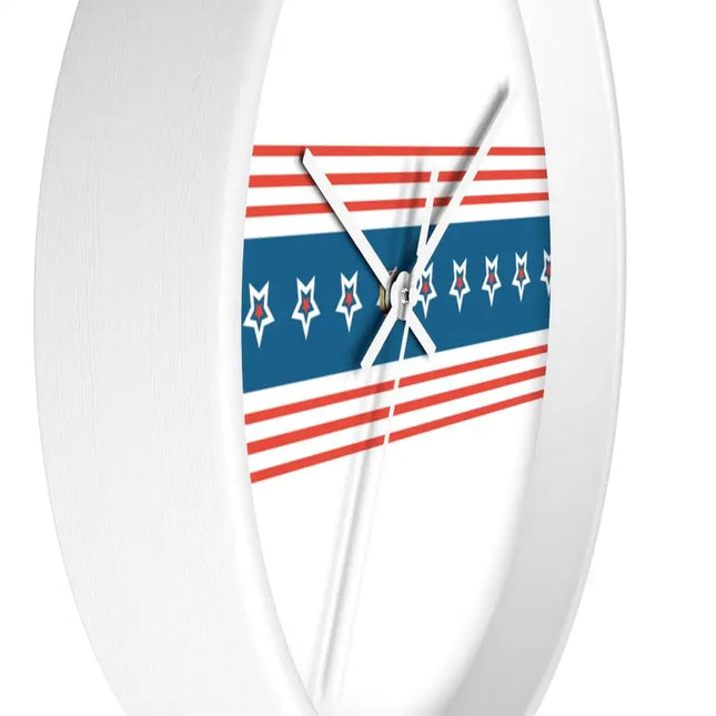 Uniquely You Wall Clock, Stars and Stripes Red White Blue Print