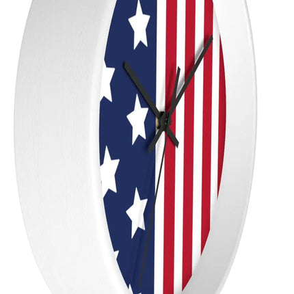 Uniquely You Wall Clock, Stars and Stripes Red White Blue Print