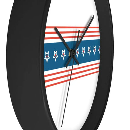 Uniquely You Wall Clock, Stars and Stripes Red White Blue Print
