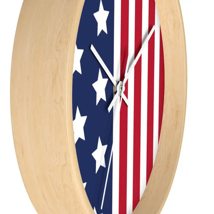 Uniquely You Wall Clock, Stars and Stripes Red White Blue Print