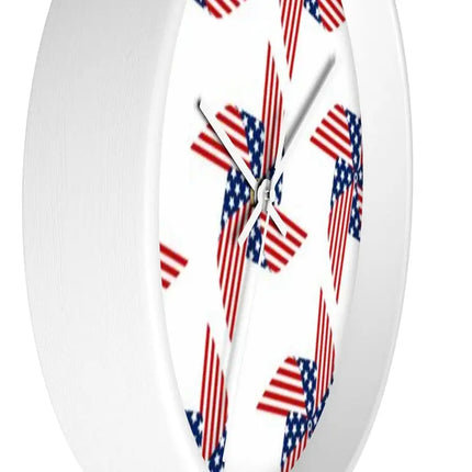 Uniquely You Wall Clock, Stars and Stripes Red White Blue Print