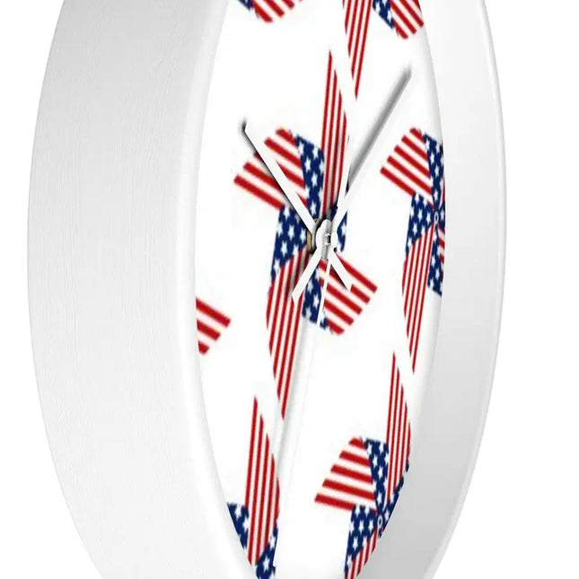 Uniquely You Wall Clock, Stars and Stripes Red White Blue Print