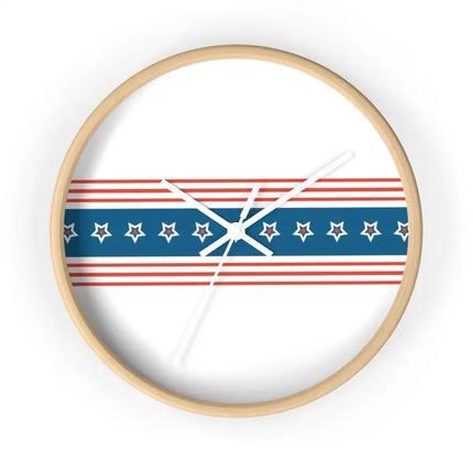 Uniquely You Wall Clock, Stars and Stripes Red White Blue Print