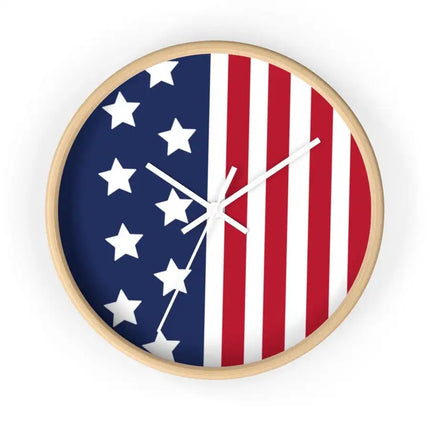 Uniquely You Wall Clock, Stars and Stripes Red White Blue Print