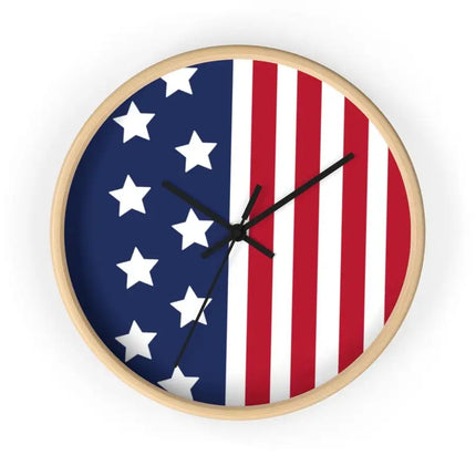 Uniquely You Wall Clock, Stars and Stripes Red White Blue Print