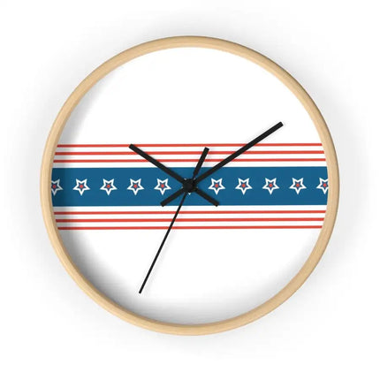 Uniquely You Wall Clock, Stars and Stripes Red White Blue Print