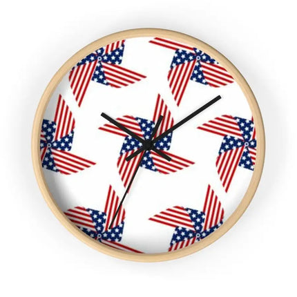 Uniquely You Wall Clock, Stars and Stripes Red White Blue Print