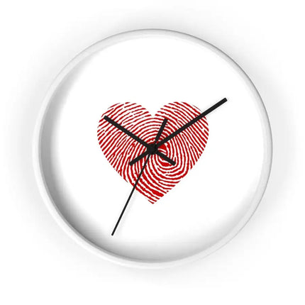 Uniquely You Wall Clock, White and Red Heart Print