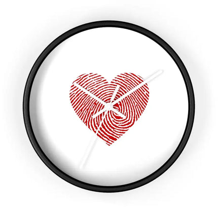 Uniquely You Wall Clock, White and Red Heart Print
