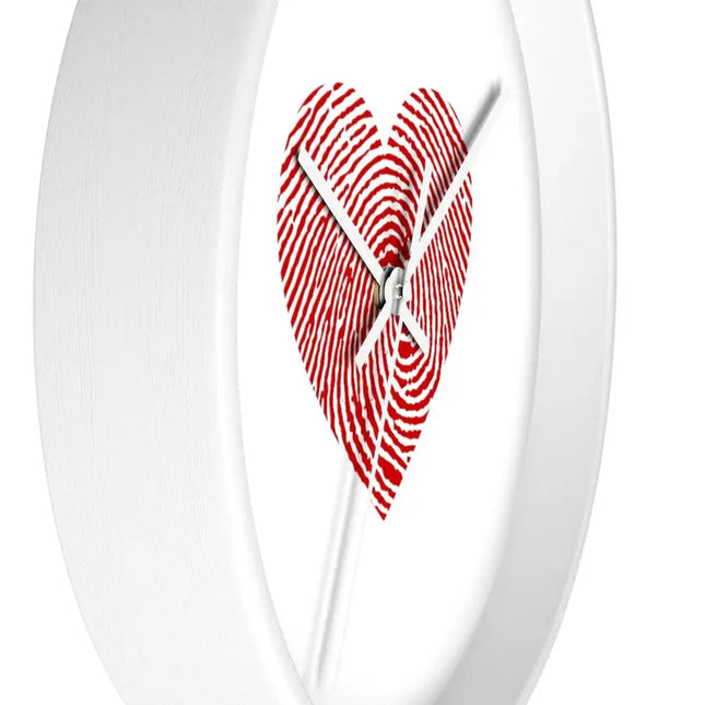 Uniquely You Wall Clock, White and Red Heart Print