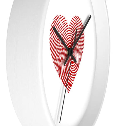 Uniquely You Wall Clock, White and Red Heart Print