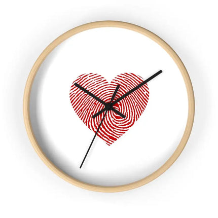 Uniquely You Wall Clock, White and Red Heart Print