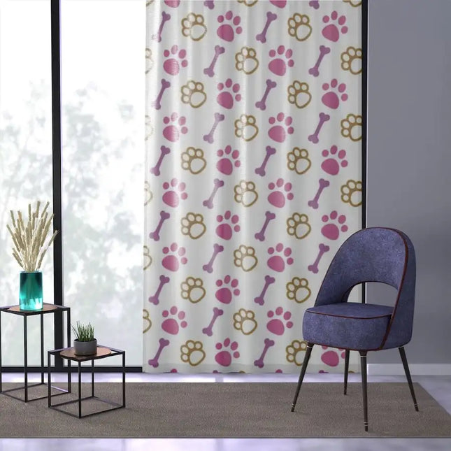 Uniquely You Window Curtain - Indoor / Pink Paws - C445305