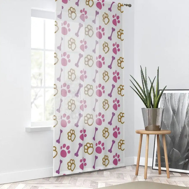 Uniquely You Window Curtain - Indoor / Pink Paws - C445305