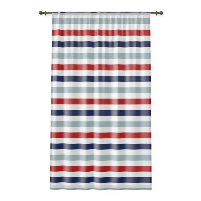 Uniquely You Window Curtain - Indoor, Red White Blue Striped Print