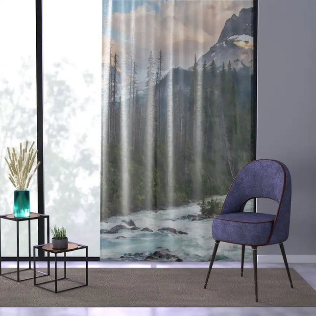 Uniquely You Window Curtain - Nature / Riverbank Landscape Print