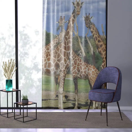 Uniquely You Window Curtain - Nature / Safari Landscape Giraffes Print