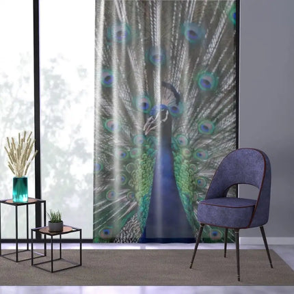 Uniquely You Window Curtain - Nature / Safari Landscape Peacock Print